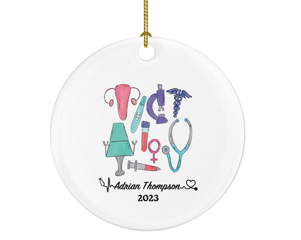 Obstetrician Gynecology Nurse Midwife Doctor Christmas Ornament Personalized - OB-GYN Obgyn Gynecologist - Medical Dr Gift for MD