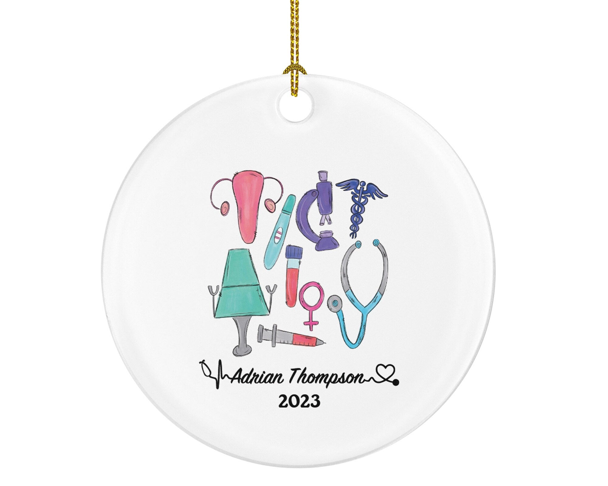 Obstetrician Gynecology Nurse Midwife Doctor Christmas Ornament Personalized - OB-GYN Obgyn Gynecologist - Medical Dr Gift for MD