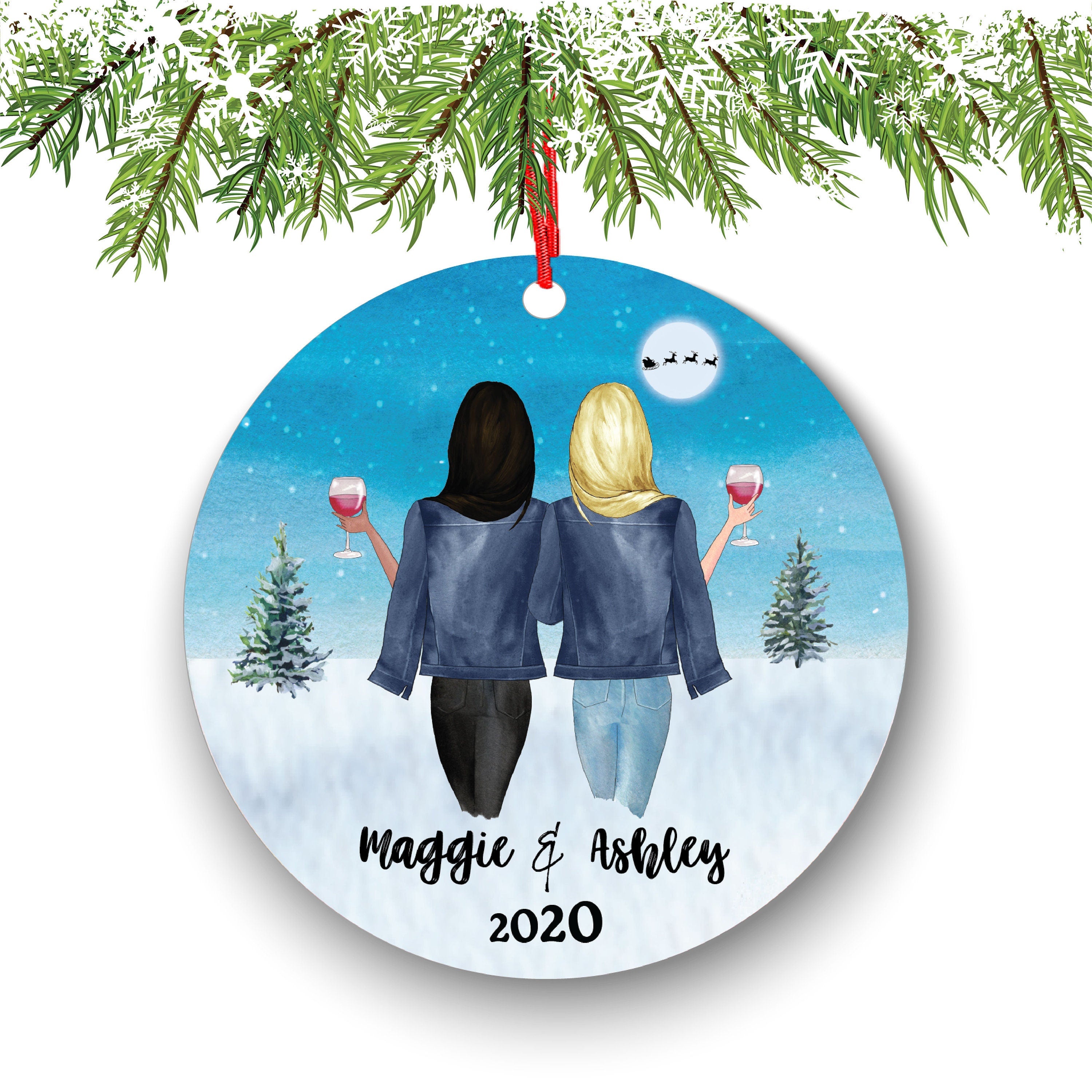Soul Sisters for 2, Best Friends Christmas Ornament for Sisters, Personalized Ornament, BFF Gift, Personalized Friend Ornament, Besties