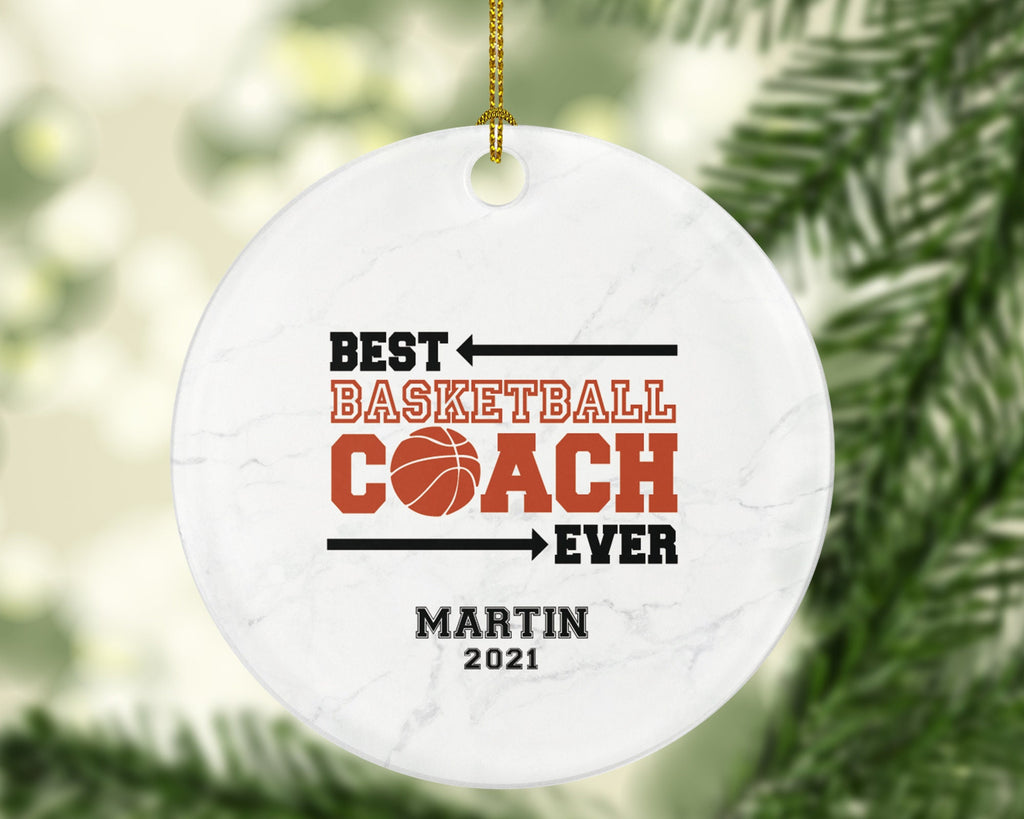 Basketball Coach Christmas Ornament Personalized - Custom Gift for Basketball Team Coach Gamer Sports Hobby Occupation Decorations