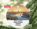 Bangkok Christmas Ornament Personalized - Thailand Engaged Married Family Together Couple Travel Honeymoon Engagement Marriage