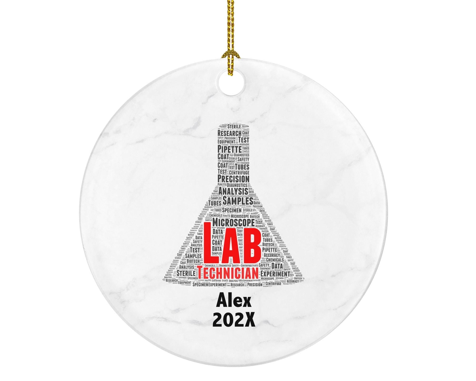 Personalized Lab Technician Christmas Ornament – Custom Science Gift – Laboratory Ornament – Medical Research Professional Keepsake