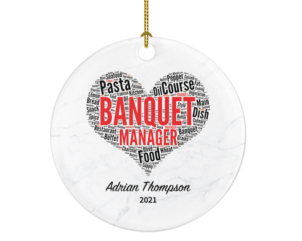 Banquet Manager Christmas Ornament Personalized - Custom Name Year Gift