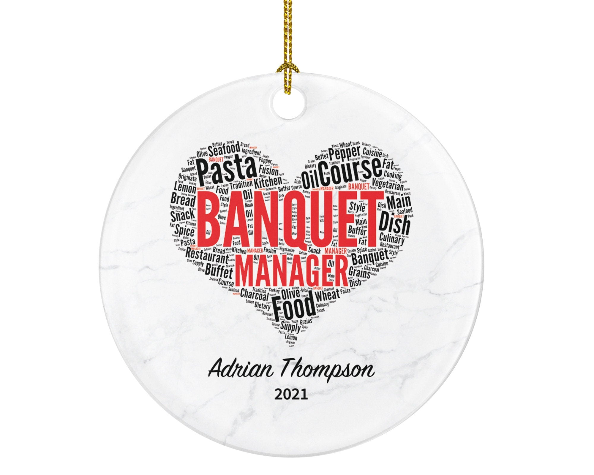 Banquet Manager Christmas Ornament Personalized - Custom Name Year Gift