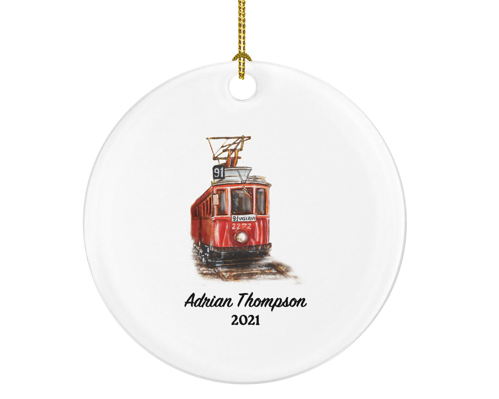 Tram Driver Christmas Ornament Personalized - Tram Worker Gift - Custom Name Year
