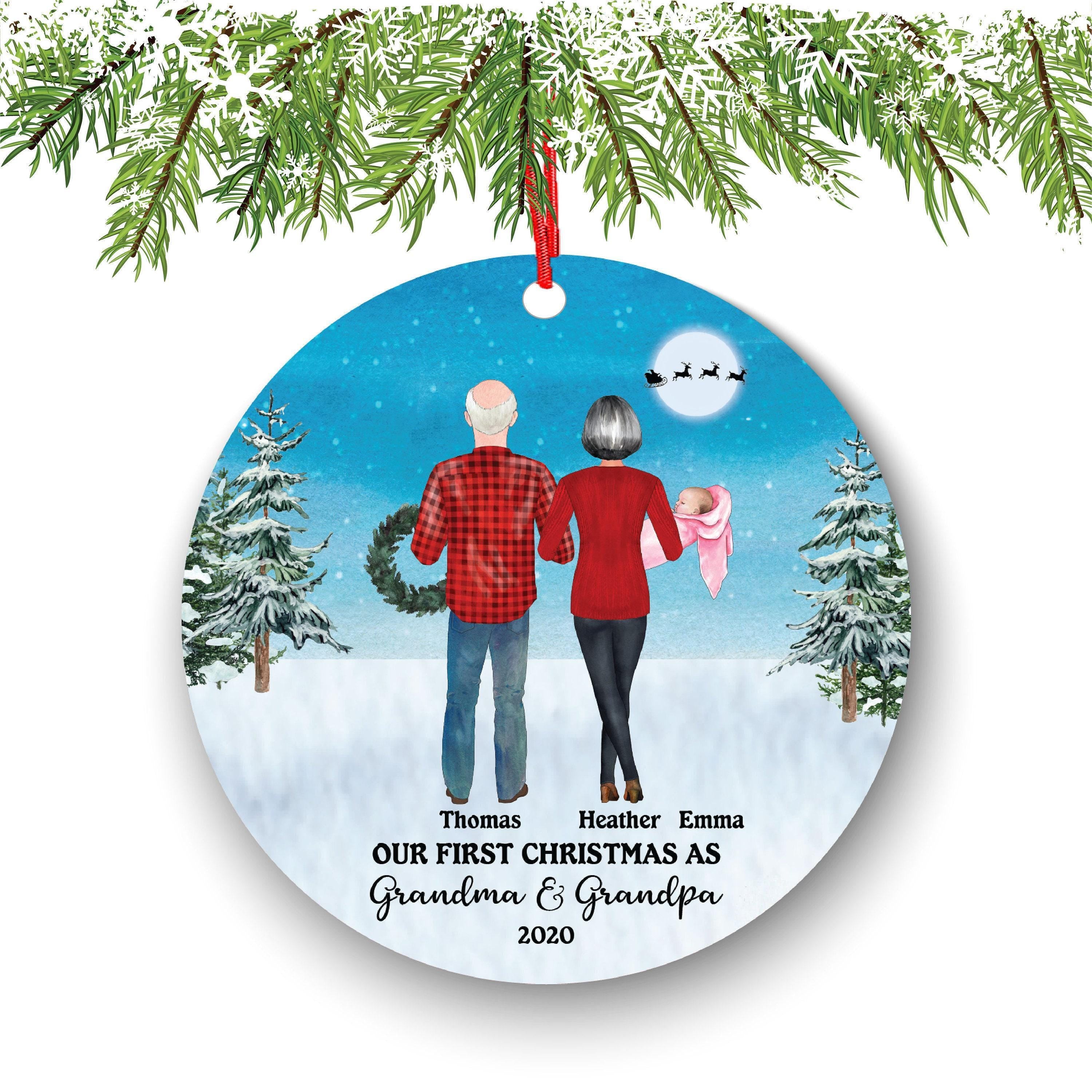Grandma and Grandpa Ornament: Our First Christmas Together (Personalized)