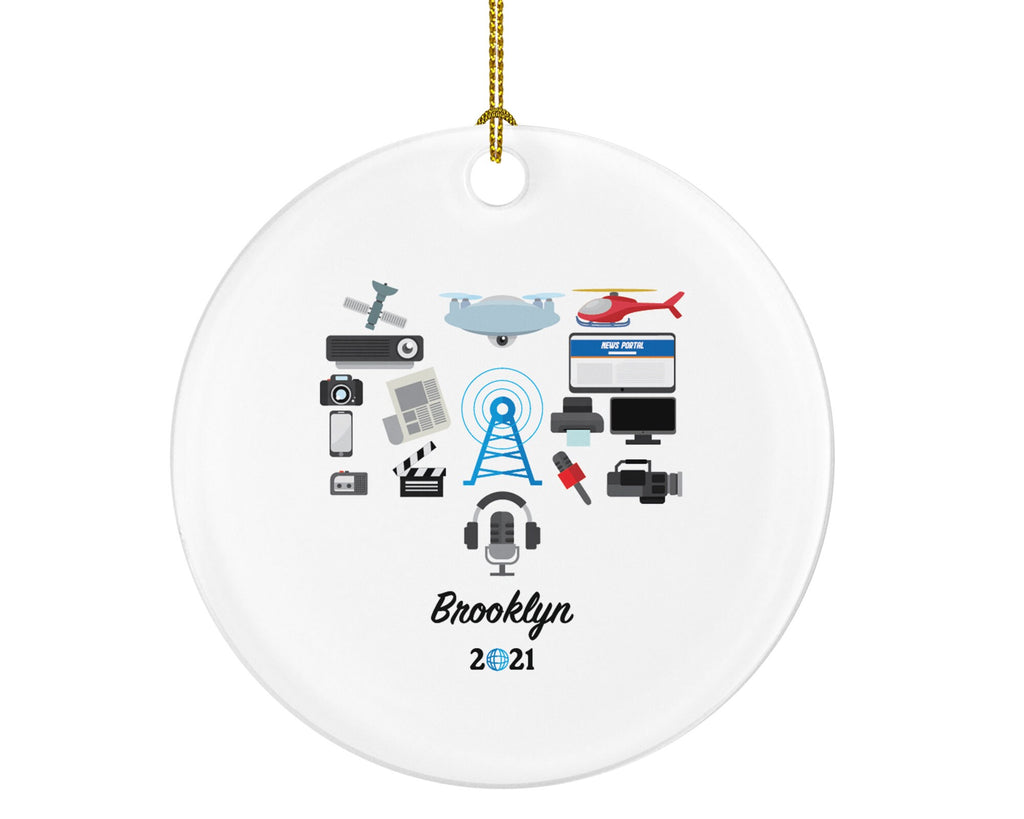 Journalist Christmas OrnamentPersonalized , Journalism Gift, Journalist Reporter Gift