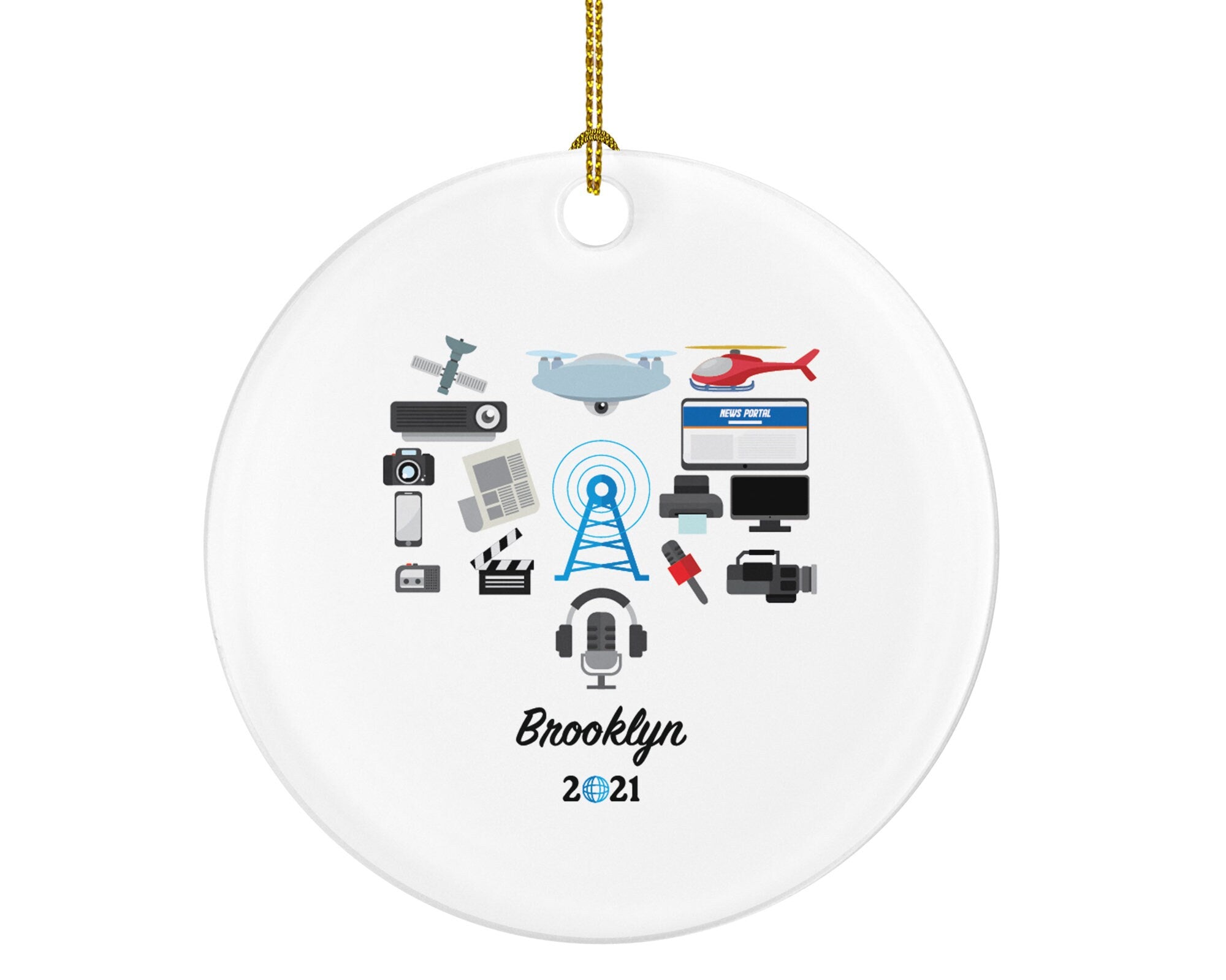 Journalist Christmas OrnamentPersonalized , Journalism Gift, Journalist Reporter Gift