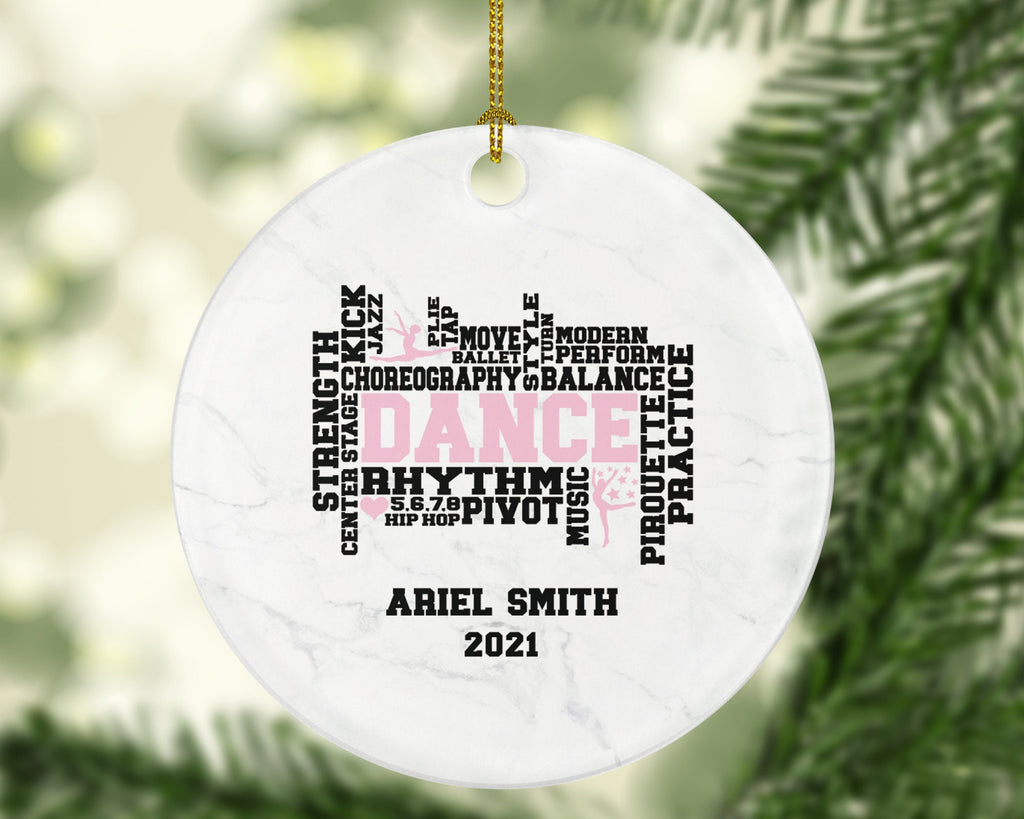 Dance Christmas Ornament Personalized, Dance Studio Gift, Dancer, Pom, Cheer, Tap, Jazz, Ballet, Modern, Gift For Dancer, Teacher