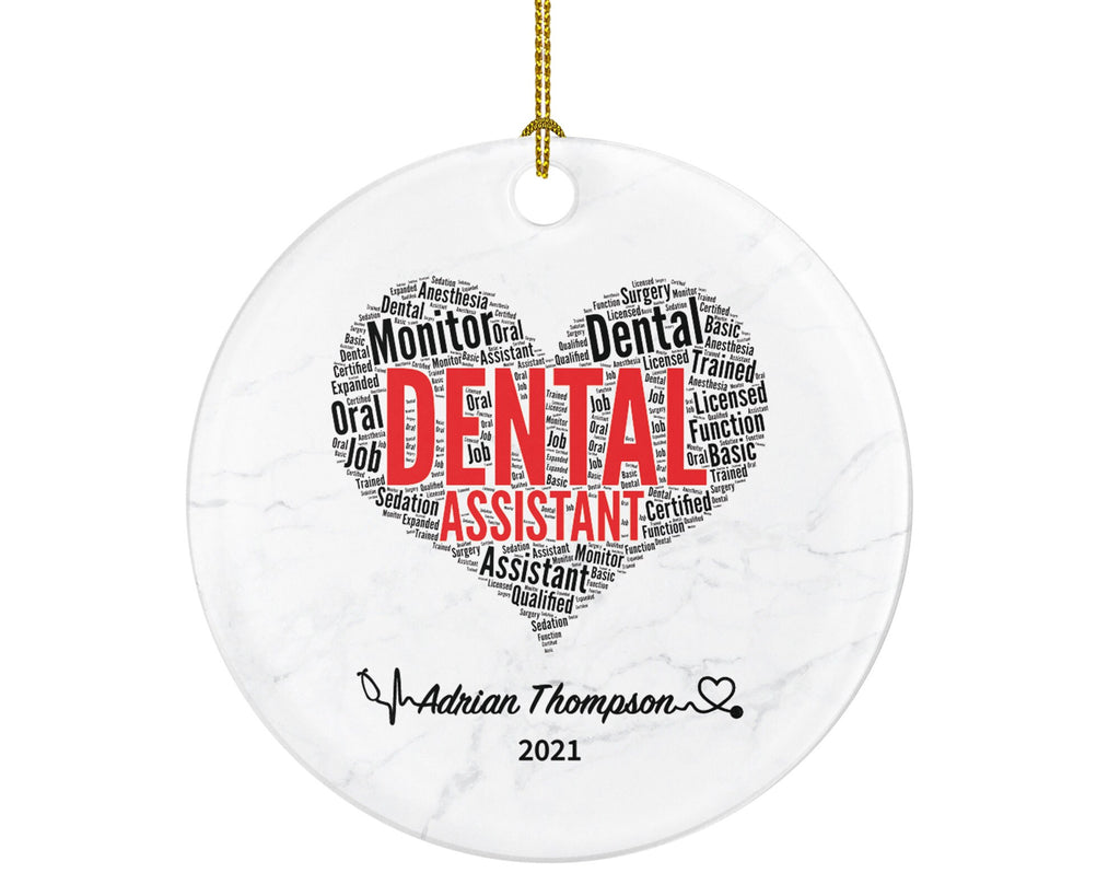 Dental Assistant Christmas Ornament Personalized - Dentist Assistant Gift Graduation Custom Occupational Orthodontist Occupation Gift