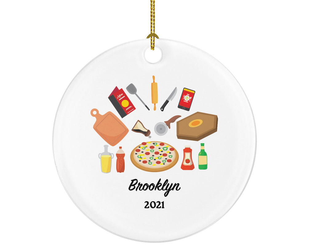 Pizza Shop Owner Worker Pizza Chef Christmas Ornament Personalized, Custom Cooking Kitchen with Name Gift for Best Chef Cooking Lover