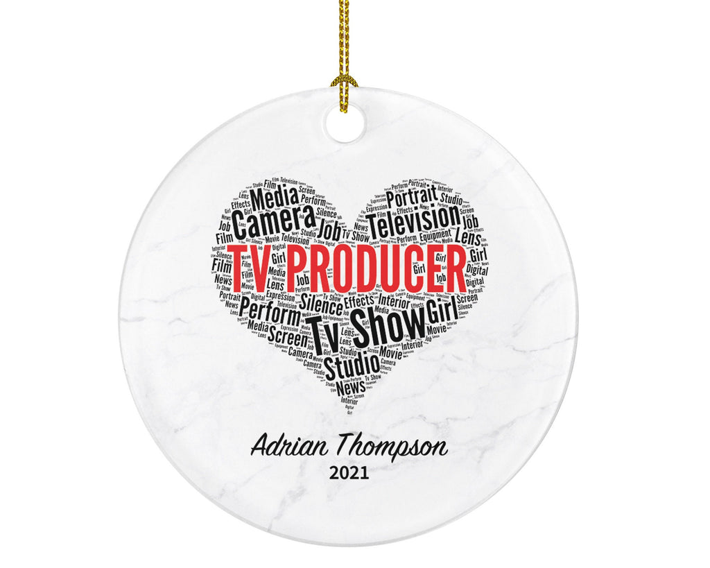 TV Producer Christmas Ornament Personalized - Gift for Television Producer - Custom Name Year