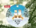 First Christmas as Mr & Mrs Ornament - Just Married Newlywed Wedding Personalized Gift Bride Groom Fox Couple Mr. and Mrs. Present