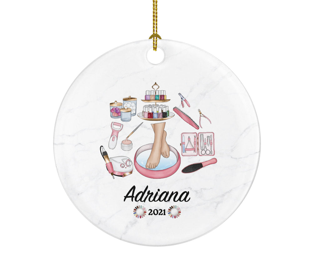 Pedicurist Pedicure Specialist Christmas Ornament Personalized - Self Care Beauty Salon Owner Spa Treatment Worker Custom Gift