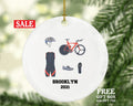 Triathlon Christmas Ornament Personalized - Gift for Triathlete, Run Cycle Bike Swim, Triathlon Equipment