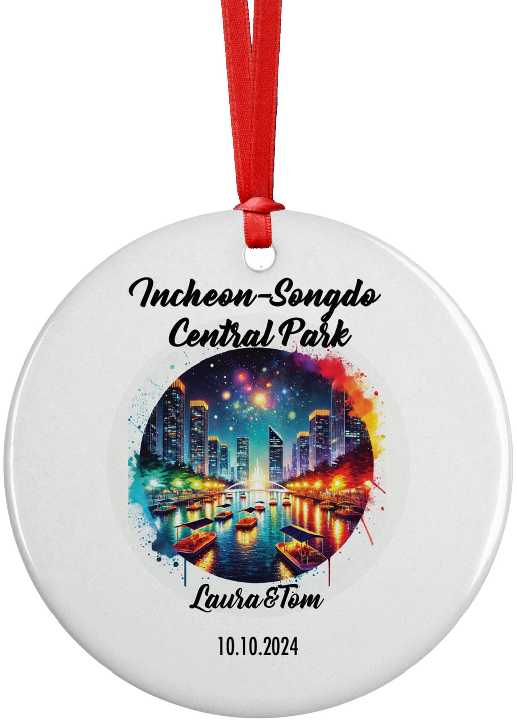 Incheon-Songdo Central Park, Ornament, Engagement, Married, Travel, Gift for Engaged Couple, Engagement Gift, Trip, Vacation Souvenir