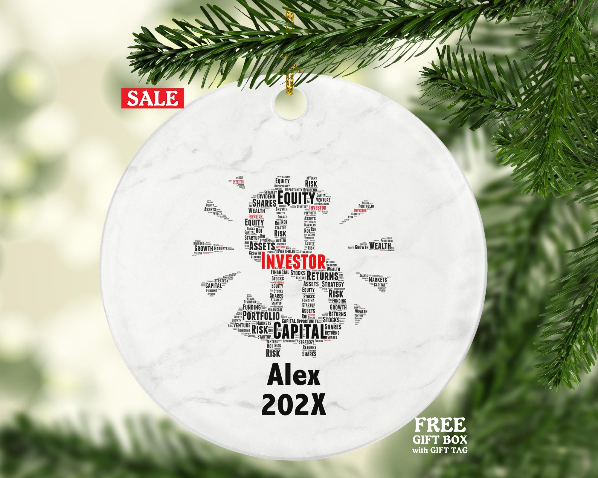 Personalized Investor Christmas Ornament – Custom Finance Gift – Stock Market Ornament – Investment Professional Keepsake