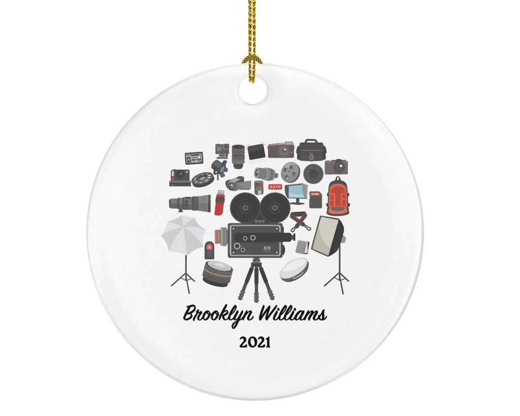 Video Maker Photographer Christmas Ornament Personalized, Content Creator Social Media Influencer Youtuber Vlogger Blogger Movie Maker Gift