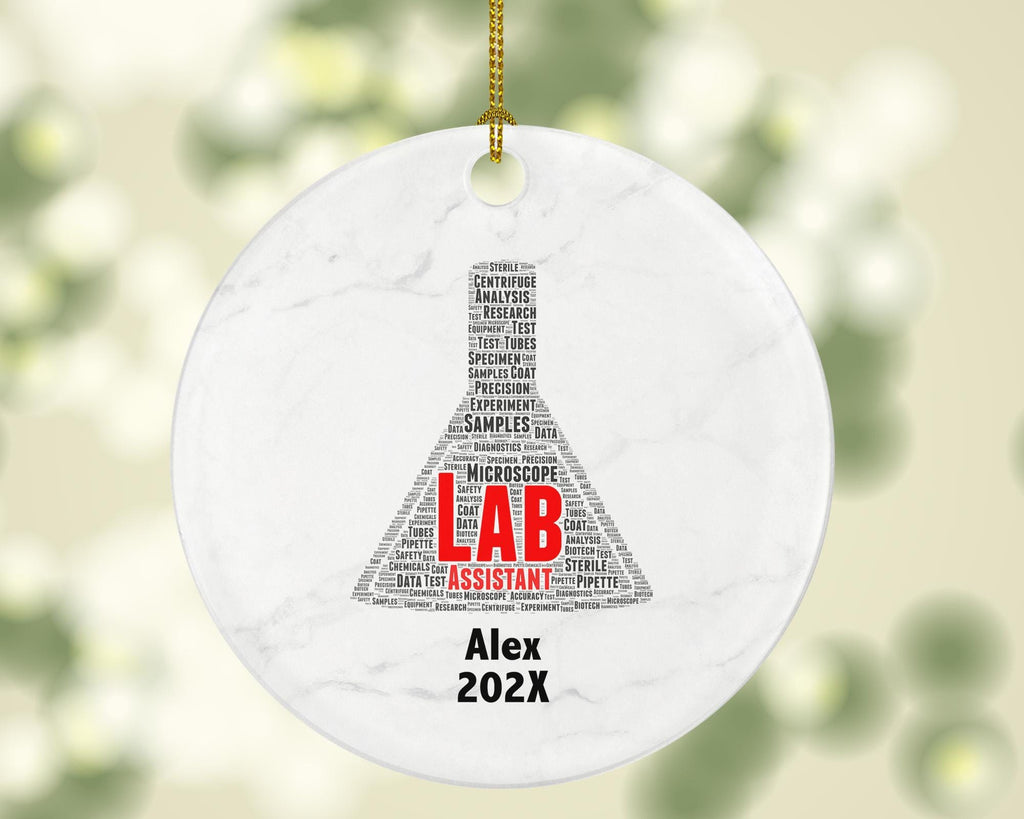 Personalized Lab Assistant Christmas Ornament – Custom Science Gift – Laboratory Ornament – Medical Research Professional Keepsake