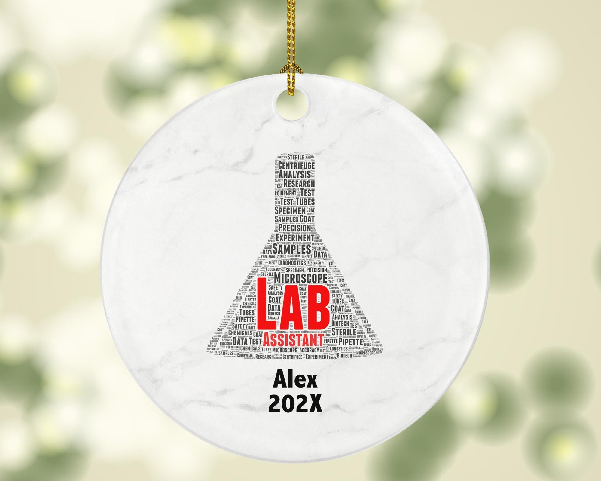 Personalized Lab Assistant Christmas Ornament – Custom Science Gift – Laboratory Ornament – Medical Research Professional Keepsake