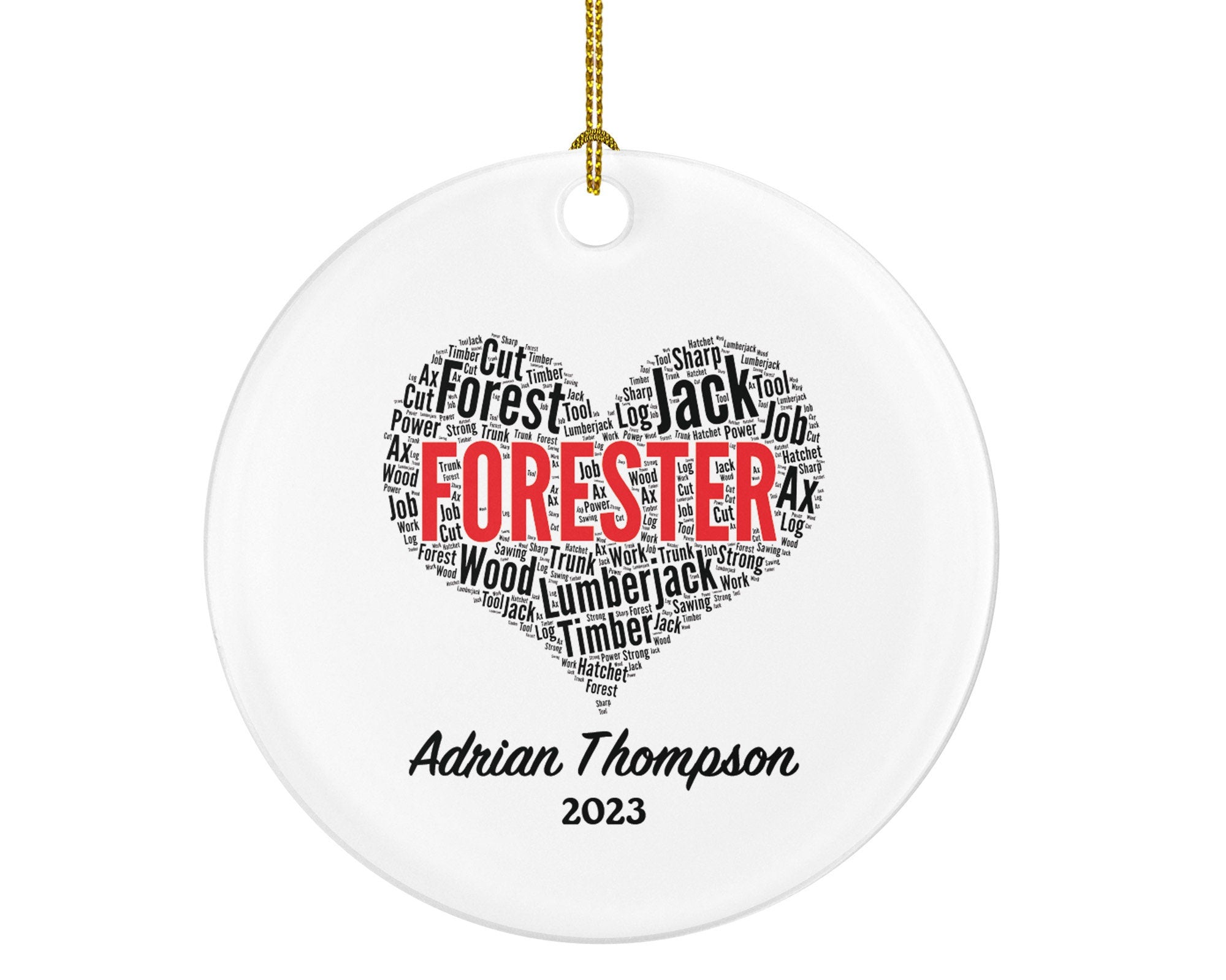 Forester Christmas Ornament Personalized - Forest Job Gift with Name Custom