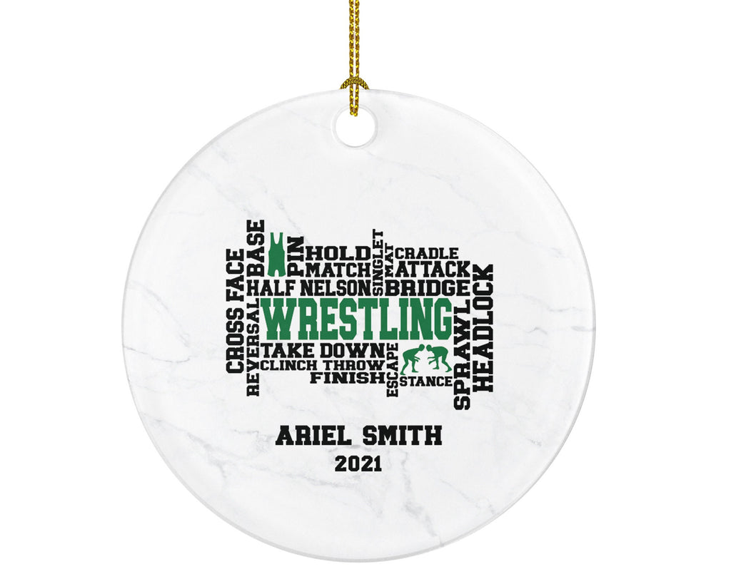 Wrestling Christmas Ornament Personalized - Wrestling Team Custom Gift - Wrestler Ornament