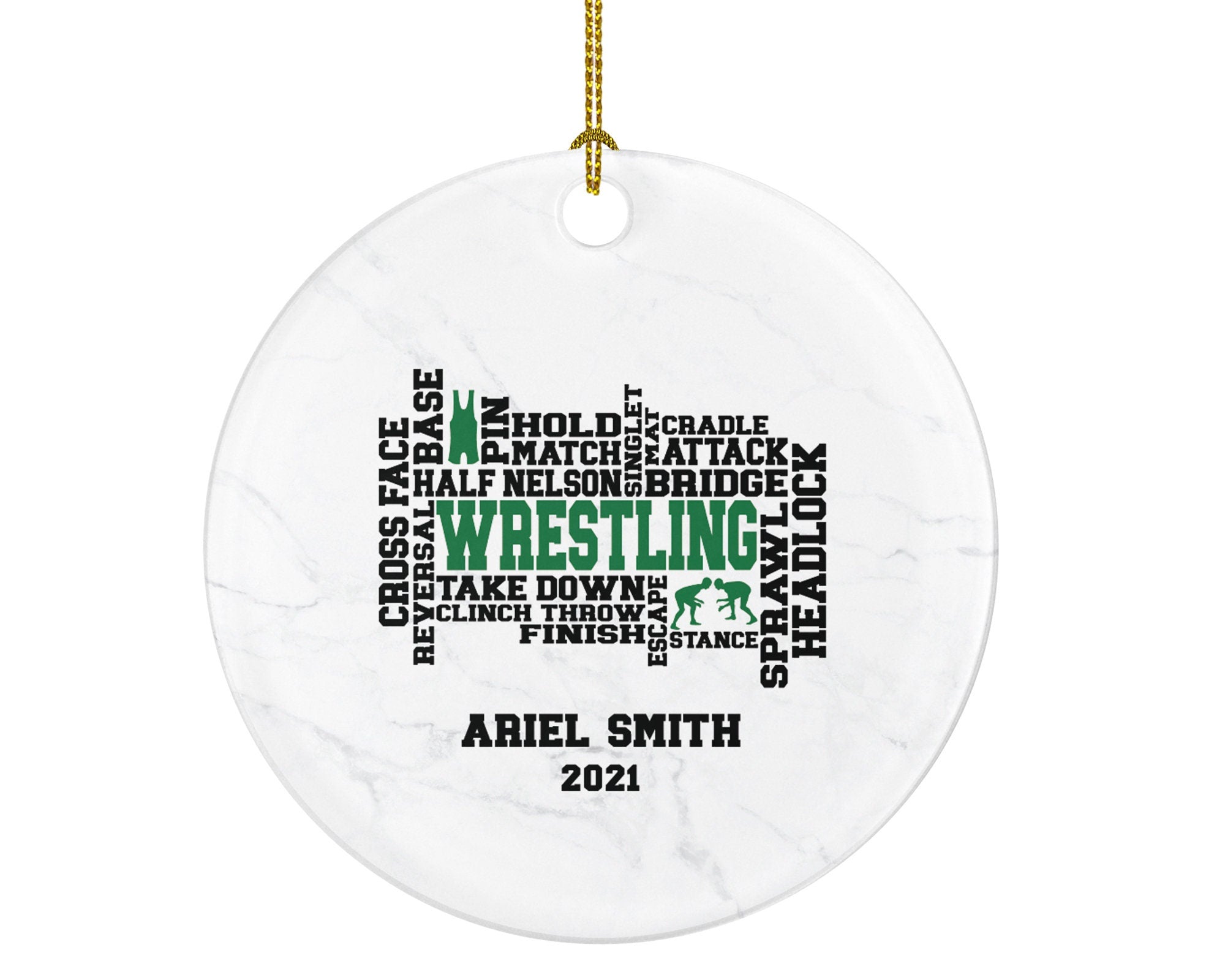 Wrestling Christmas Ornament Personalized - Wrestling Team Custom Gift - Wrestler Ornament