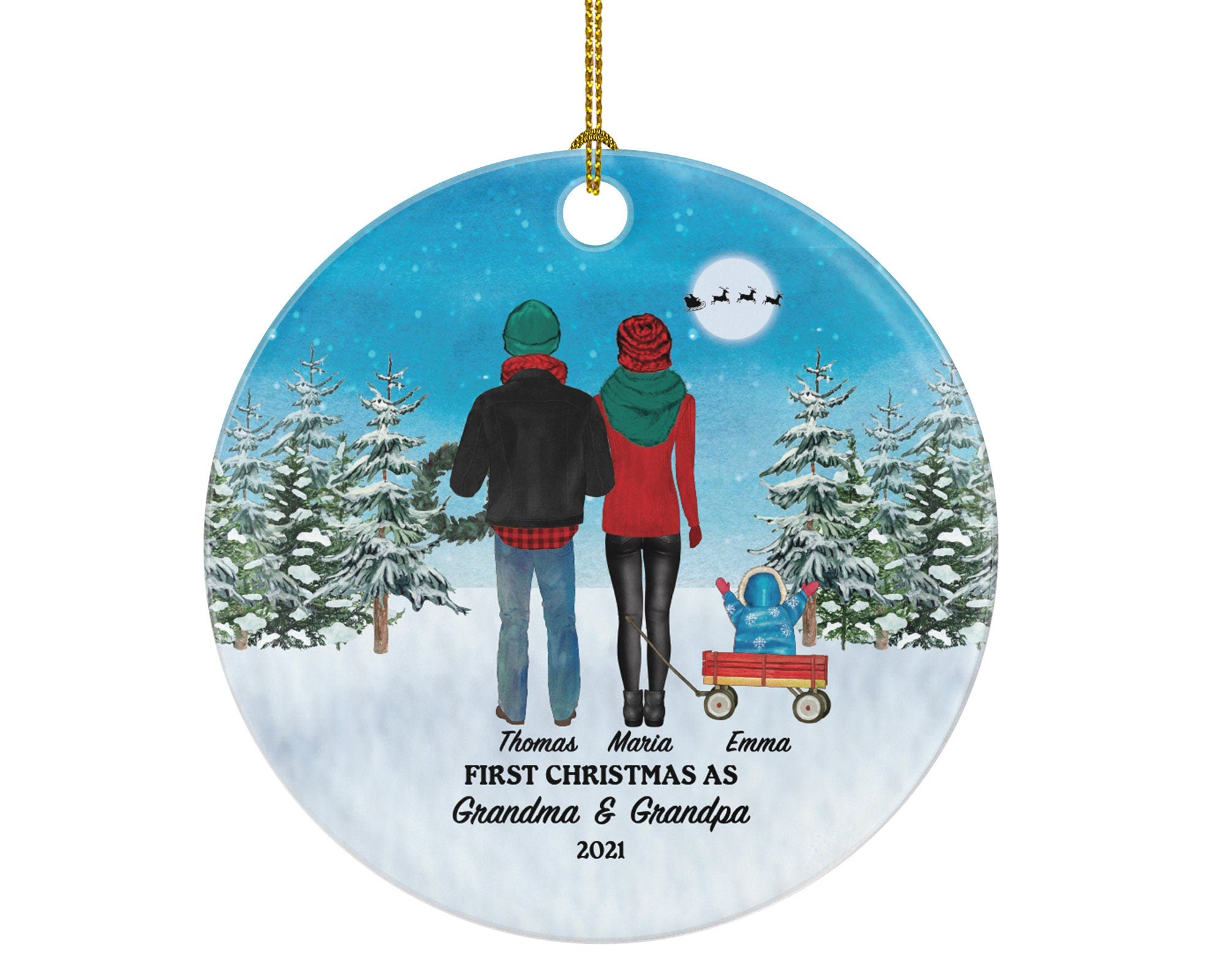 Grandparents First Christmas Ornament Personalized, First Christmas As Grandparents Ornament, New Grandparents Gift