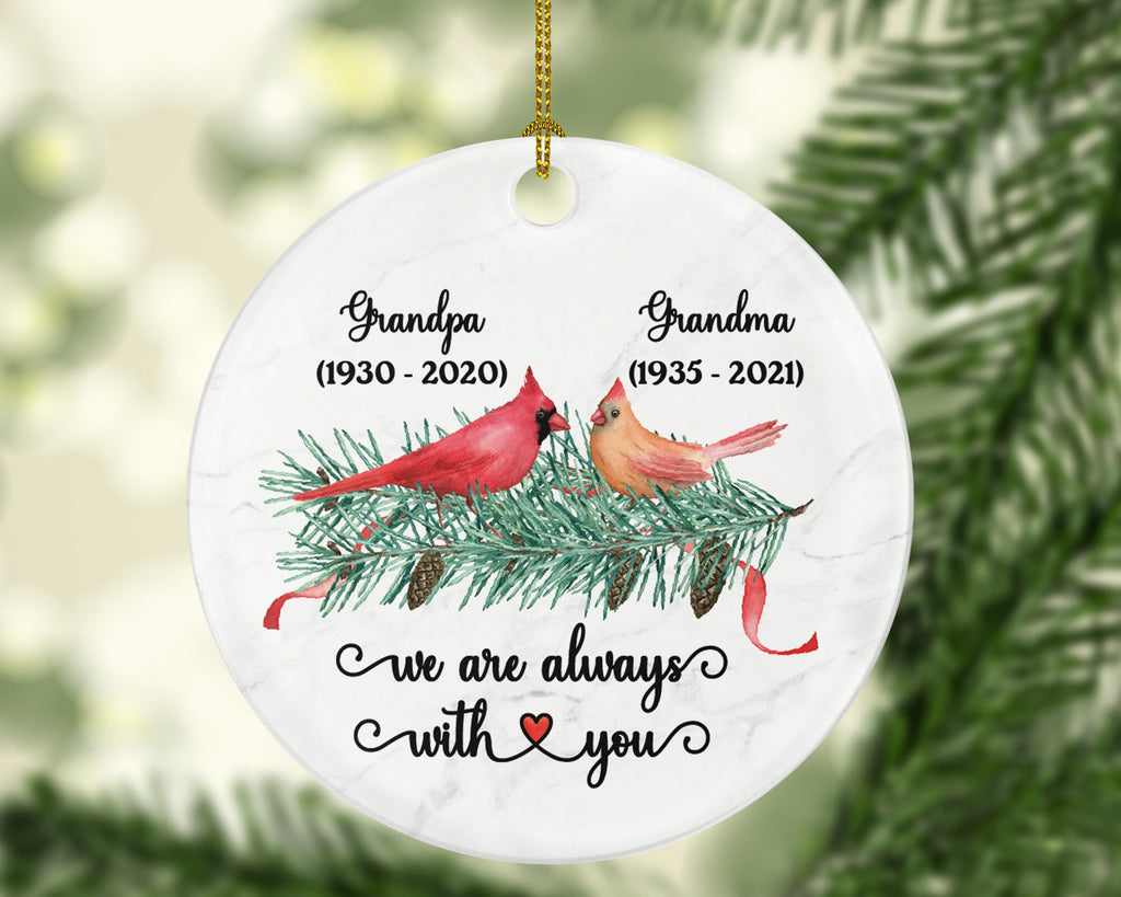 Memorial Ornament, Floating Christmas In Memory of a Remembrance Gift We are Always with You Personalized Couple, Custom Grandparent