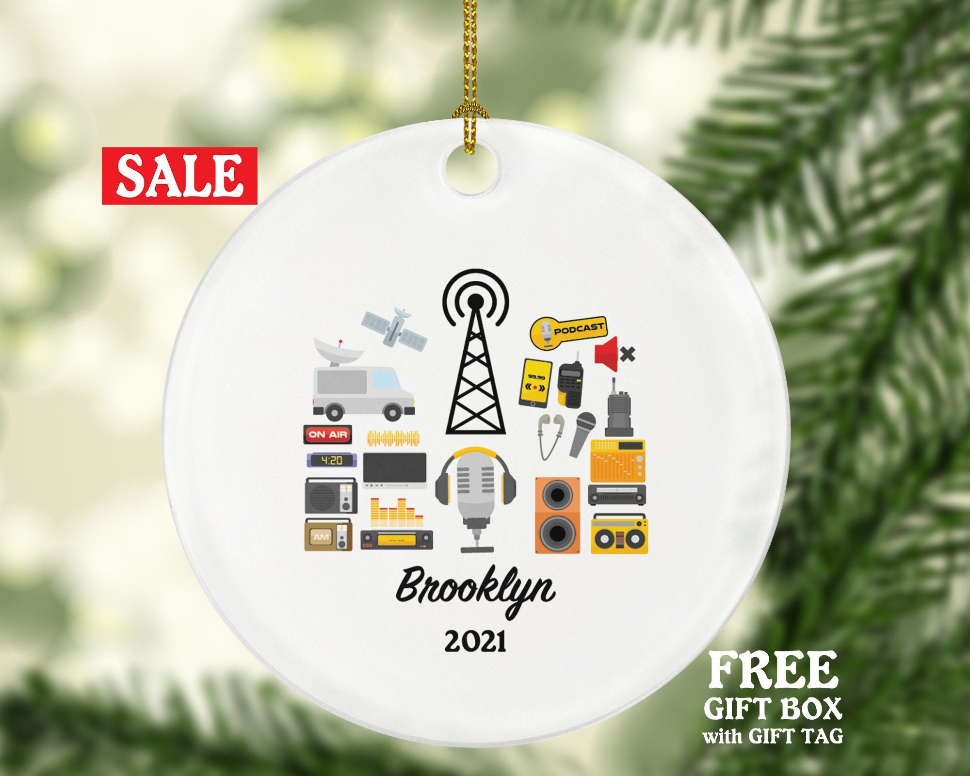 Radio Worker, DJ, Producer, Presenter, Owner Christmas Ornaments Personalized - Gift for Radio Worker