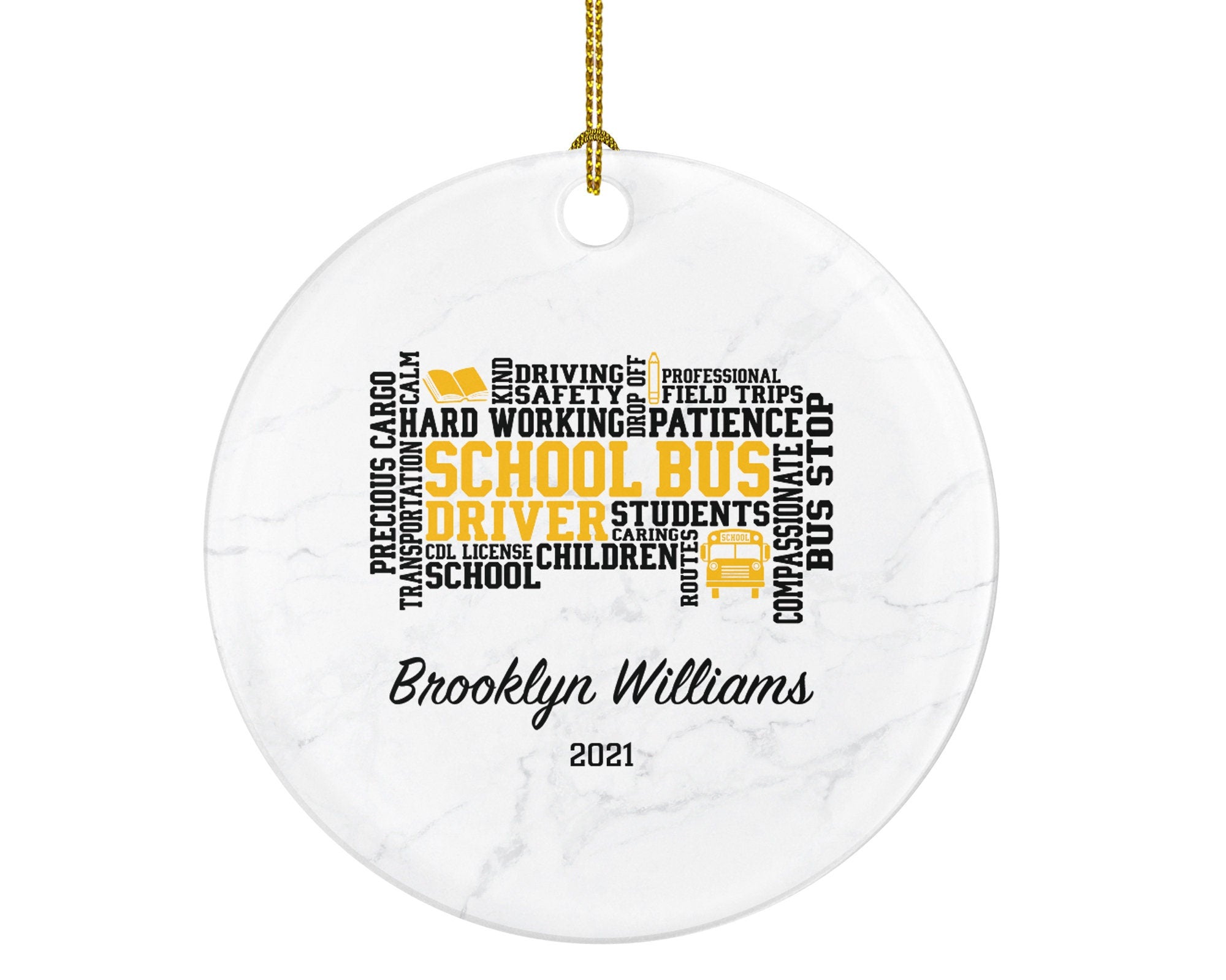School Bus Driver Christmas Ornament - Personalized Christmas Ornament - Bus Driver Gift