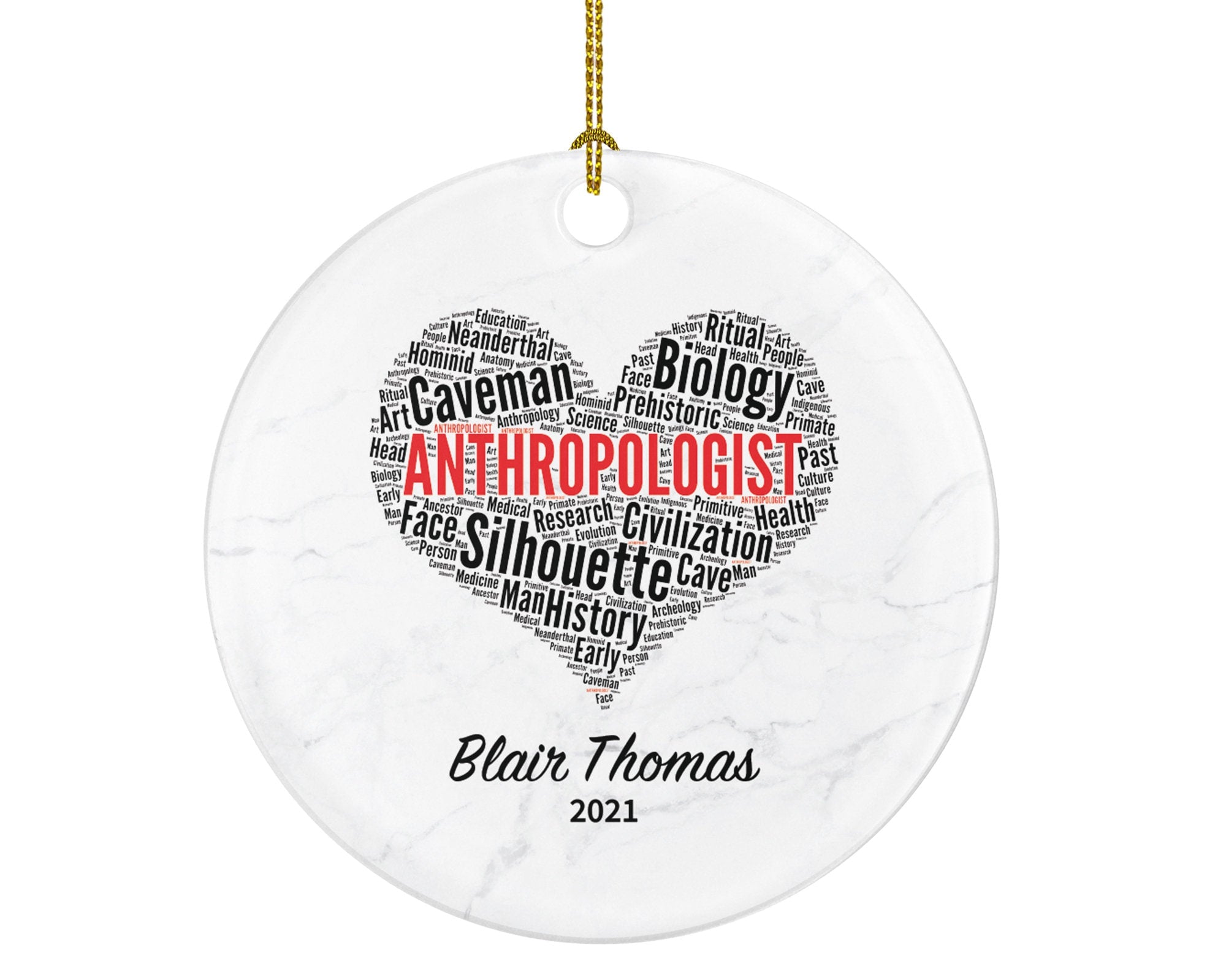 Anthropology Christmas Ornament Personalized - Anthropologist Gift Custom Name