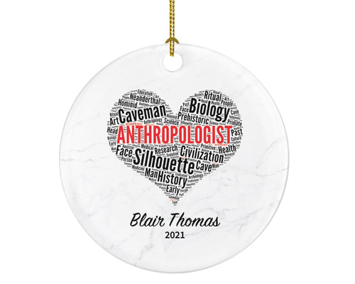 Anthropology Christmas Ornament Personalized - Anthropologist Gift Custom Name