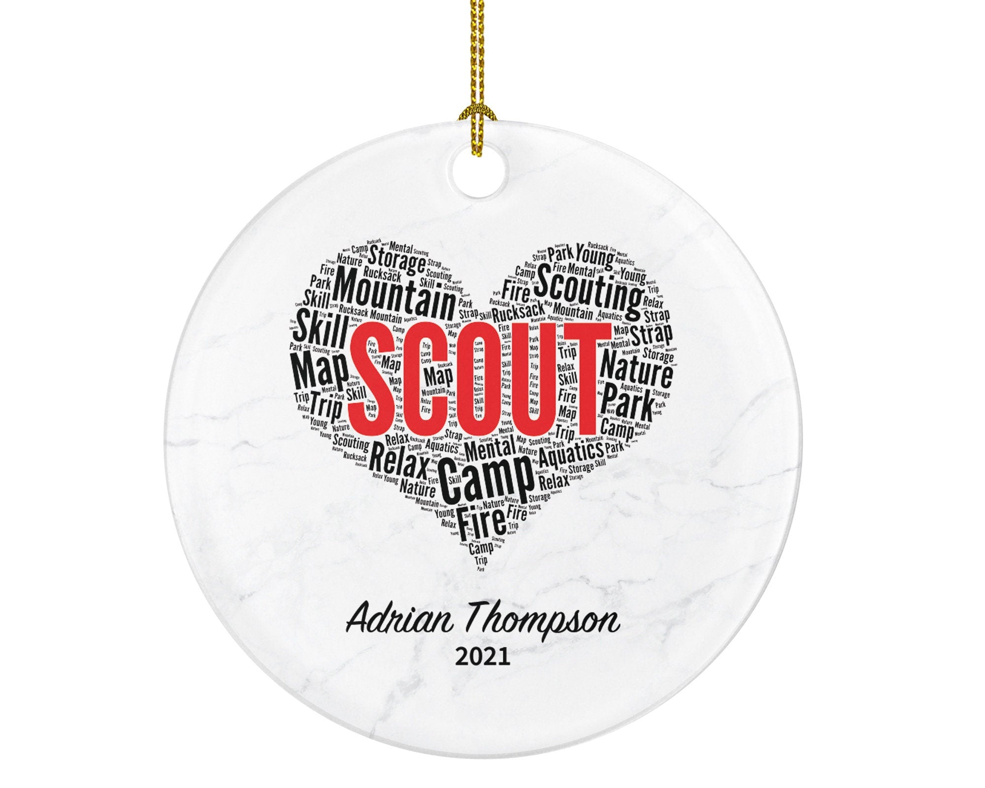 Scout Christmas Ornament Personalized - Camping Camper Christmas Vacation Trip Recreational Gift