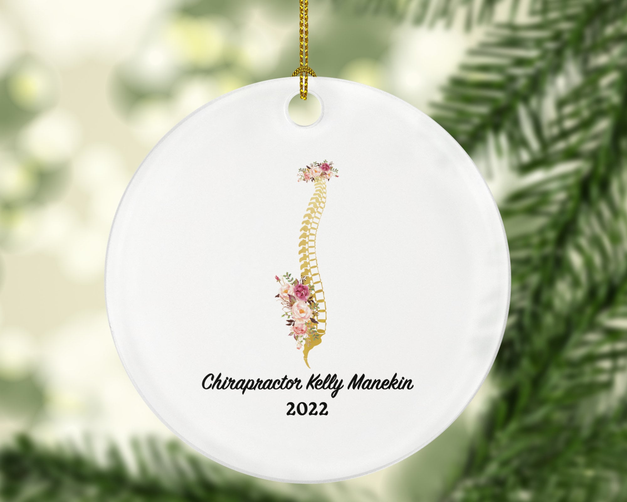Personalized Chiropractor Christmas Ornament Custom Medical Orthopedic Spine Spinal Holiday Medical Greatest Xmas Tree Gift for Friend Xmas