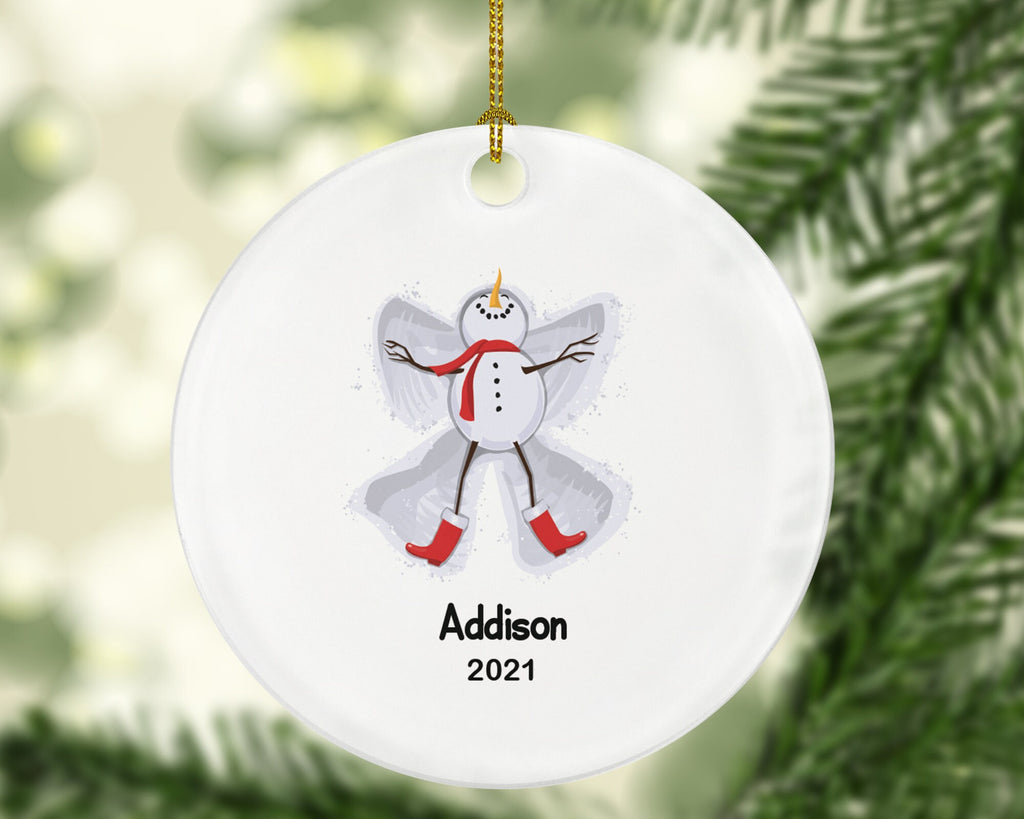 Funny Kid Christmas Ornament Personalized - Snowmen Boy or Girl Custom Name and Year