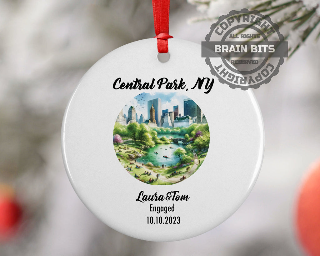 Central Park New York City Ornament, Engagement, Married, Travel, Gift for Engaged Couple, Engagement Gift, Trip, Vacation Souvenir