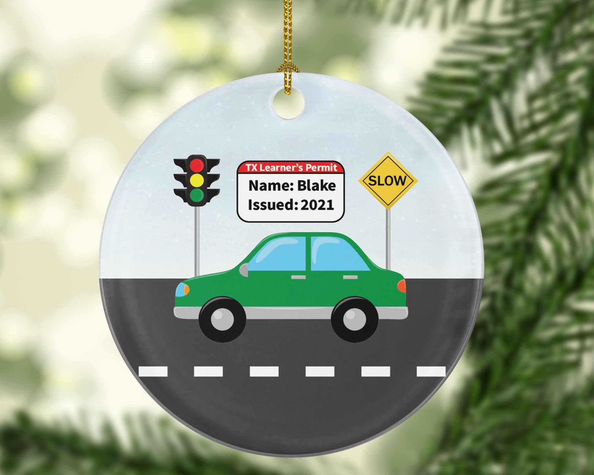Driver Learner's Permit Christmas Ornament Personalized - New Driver Learners Permit Custom Gift