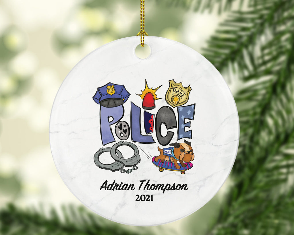 Police Christmas Ornament Personalized - Policeman Police Team Officer Custom Gift