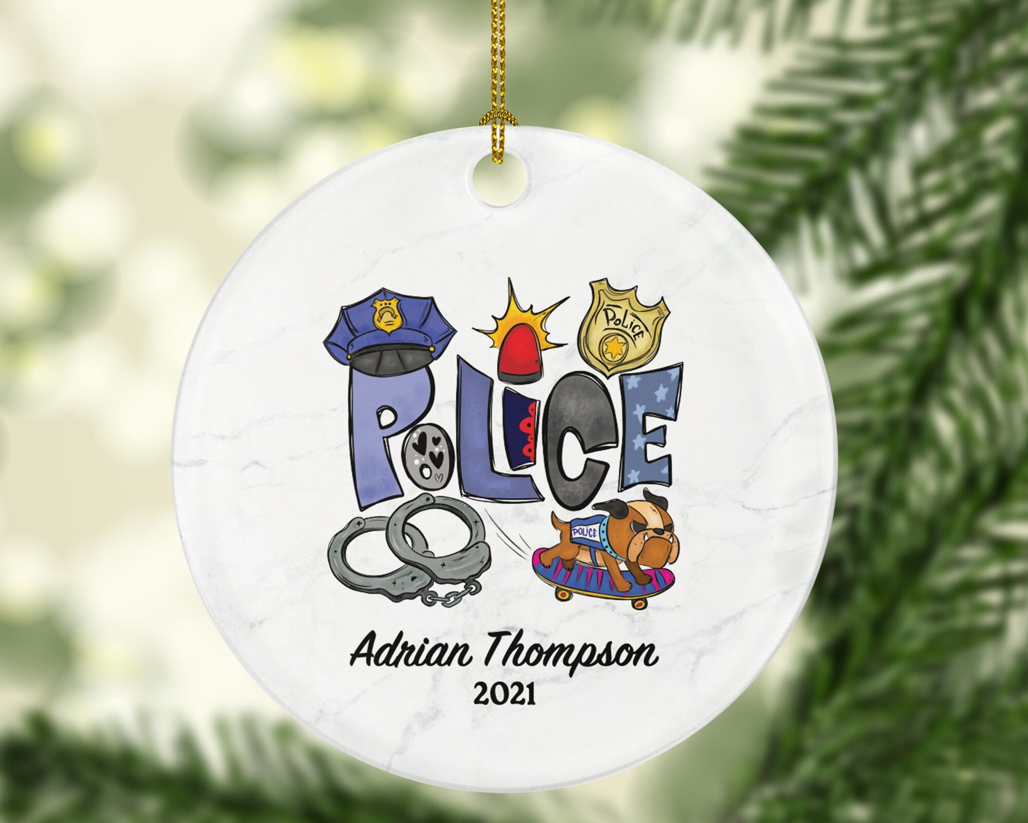 Police Christmas Ornament Personalized - Policeman Police Team Officer Custom Gift