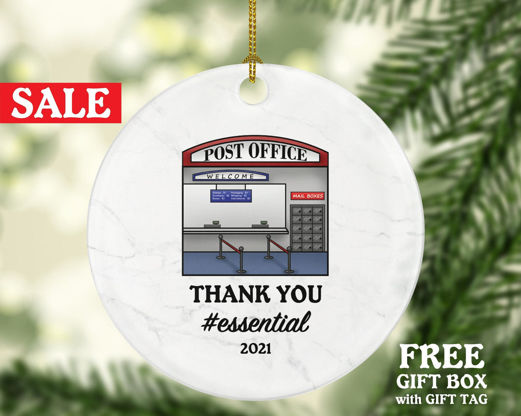 Post Office Mail Carrier Truck Postal Worker Christmas Ornament Personalized - Mailman Appreciation Gift Thank You Essential Worker Holiday