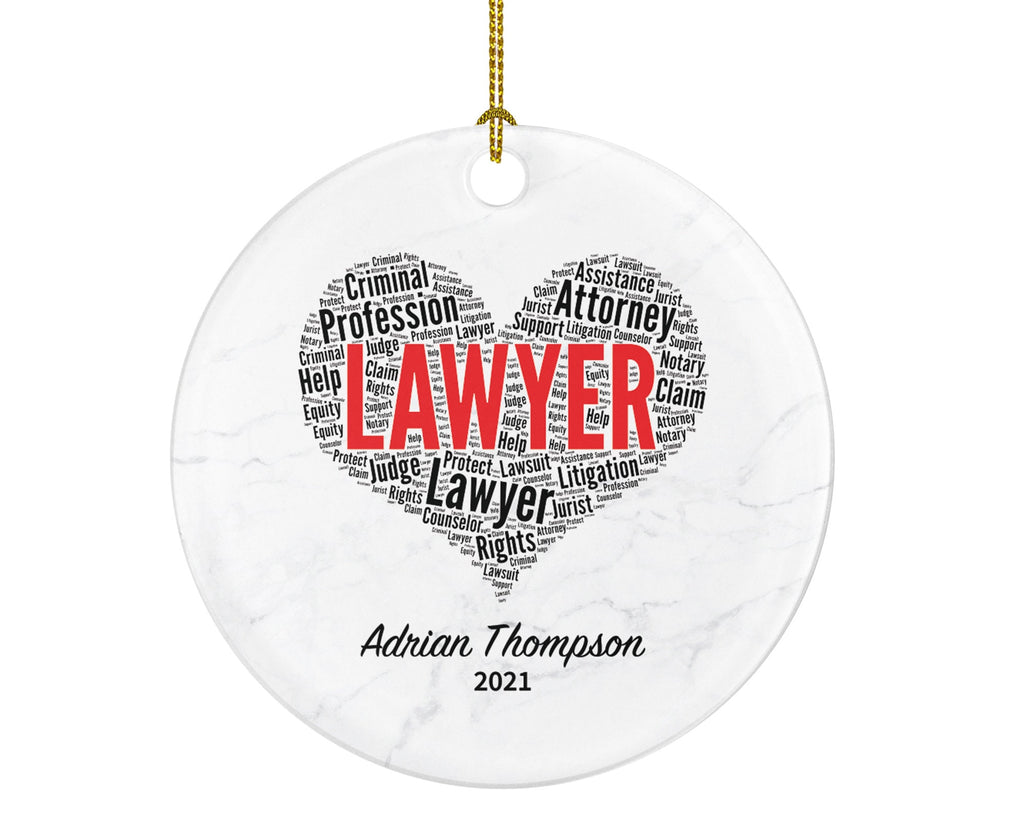 Lawyer Attorney at Law Judge Christmas Ornament Personalized , Custom Lawyer Gift