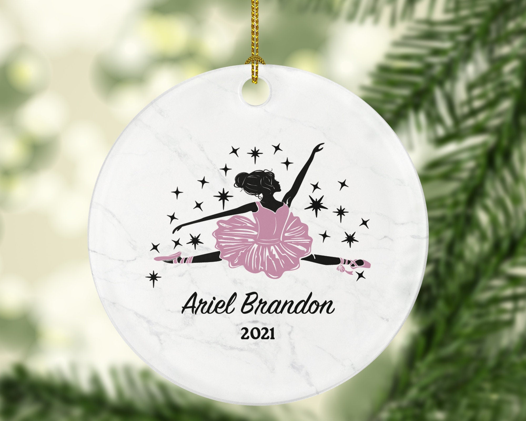 Ballerina Girl Christmas Ornament Personalized - Gift for Dancer Ballet Dance Do Perform Gift for Ballerina