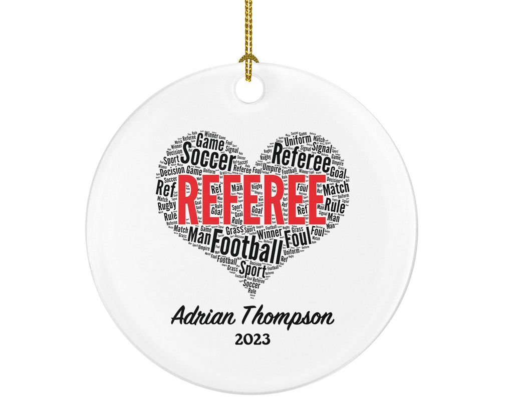 Referee Christmas Ornament Personalized -  Referee Any Sports Team Match Gift