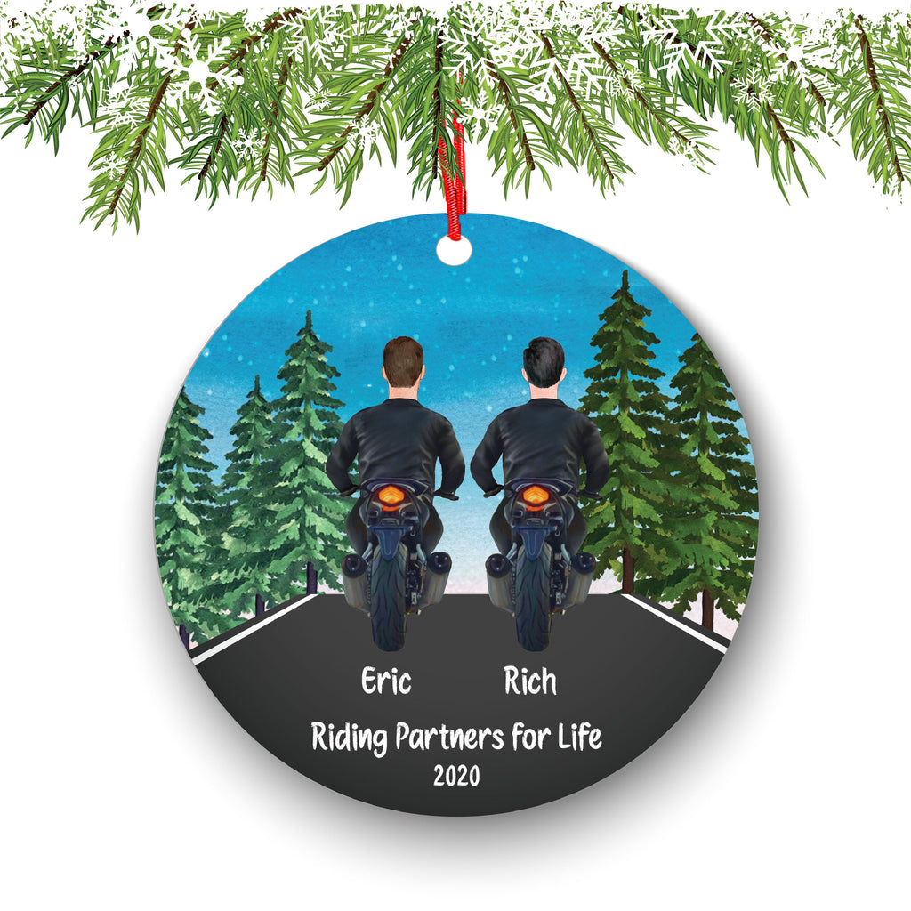 Biker Motorcyclist Personalized Christmas Ornament Motorcycle Rider Boy Male Friends Ride Dirt bike Motocross Best Brothers Bud Buddies