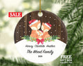 Personalized Family of 3 Christmas Ornament - Custom Names  of Three First Ornament Gift for Fox with Kids Xmas