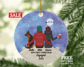 Engaged Couple with Dog Cat Pet Personalized Christmas Ornament First Engagement Announcement Custom Lover Owner Fur Holiday Rescue Breeds