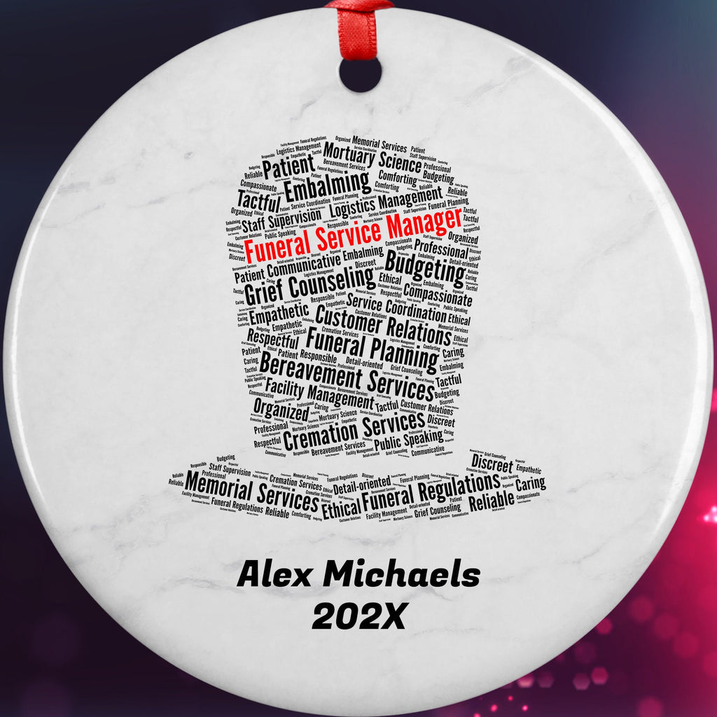 Funeral Service Manager Personalized Christmas Ornament