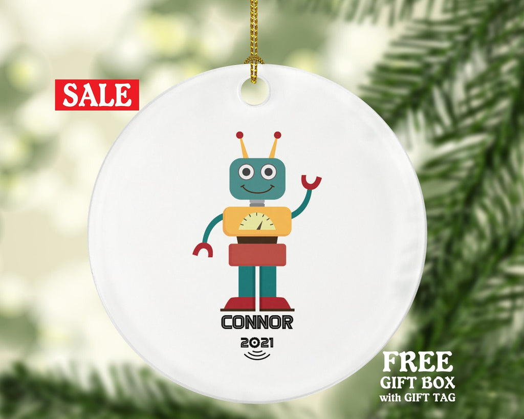 Robot Christmas Ornament Personalized - Robot Gift For Kids - Robotics Science Robot For Toddler