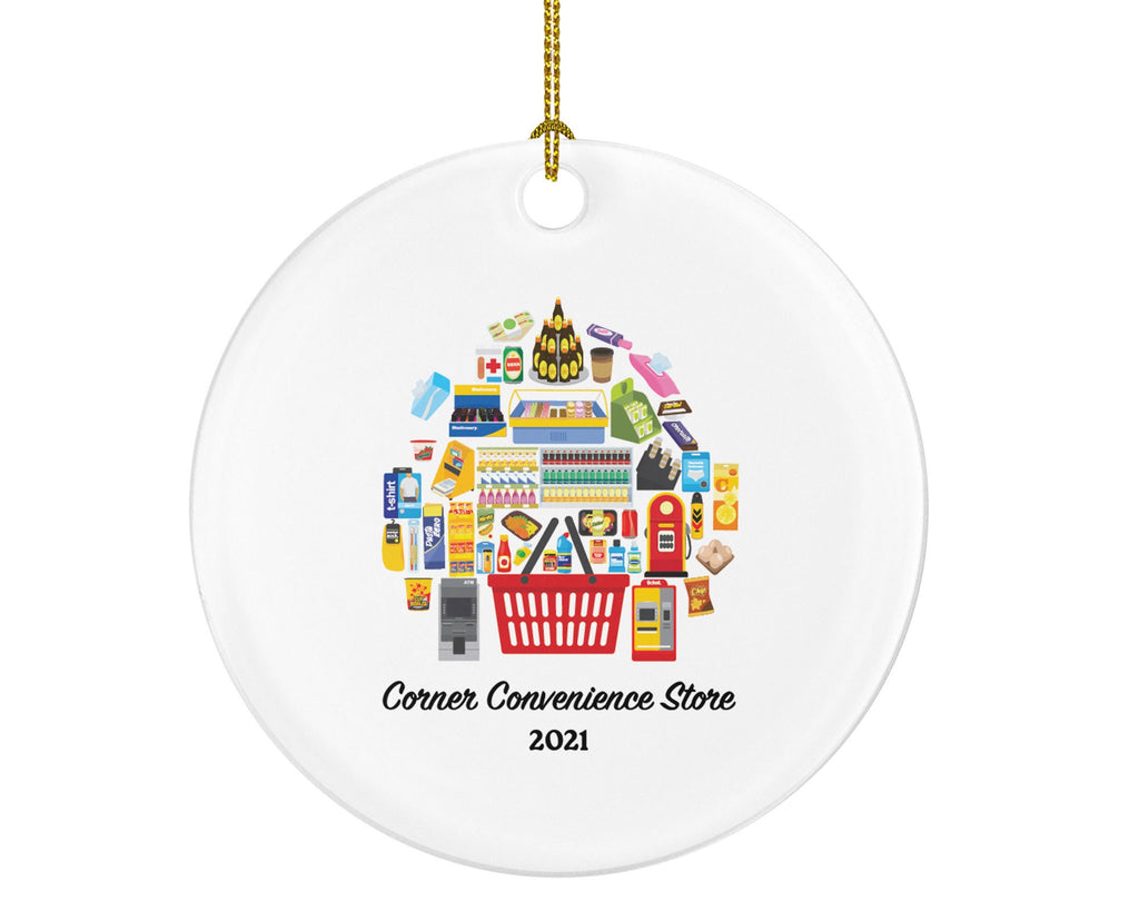 Convenience Store Owner or Worker Christmas Ornament - Personalized Gift for Boss Employee Vending Machine Custom Name Xmas Holiday
